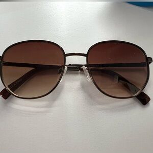 Express Brown Gradient Aviator Sunglasses